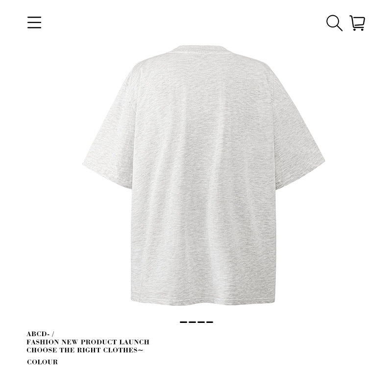American vintage street T-shirt pure cotton men's and women's summer loose
