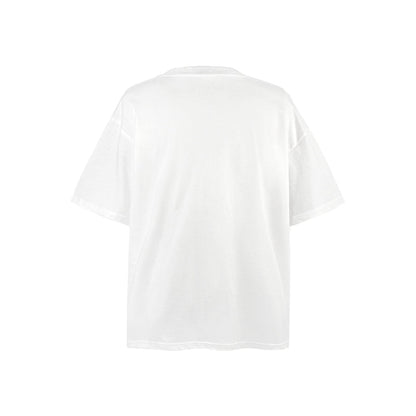 American vintage street T-shirt retro character print men loose crew neck