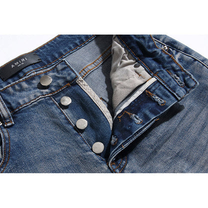 Amiri Jeans Embroidered Stretch Slim-Fit Jeans