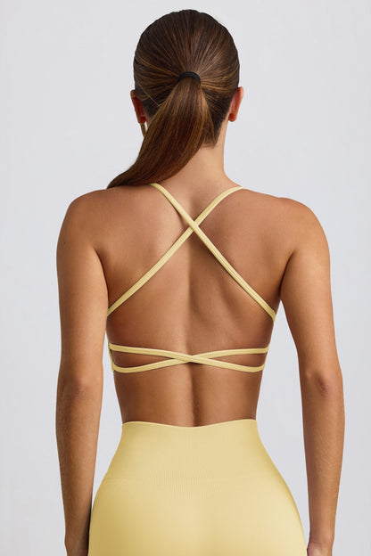 Super Sculpt Seamless Backless Sports Bra in Butter