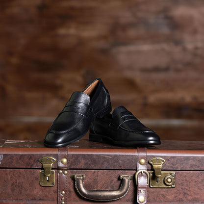 Naples Penny Loafers Black Leather
