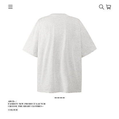 American vintage street T-shirt pure cotton retro men's and women's summer loose half sleeves