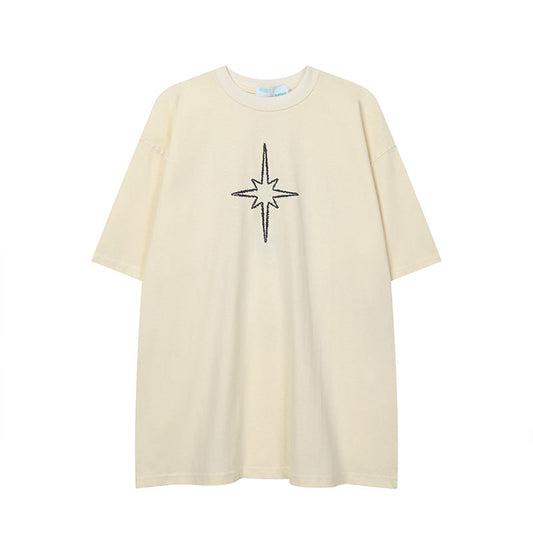 After Prom Shirt Women Summer Letter Print High Street Fashion Brand Short Sleeve round Neck Pure Cotton Loose T-shirt