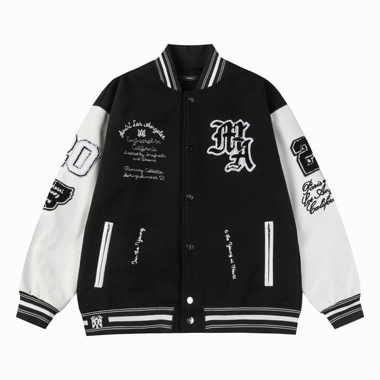Amiri Jacket Spring and Autumn AMI Pattern Baseball Jacket Jacket Men's and Women's