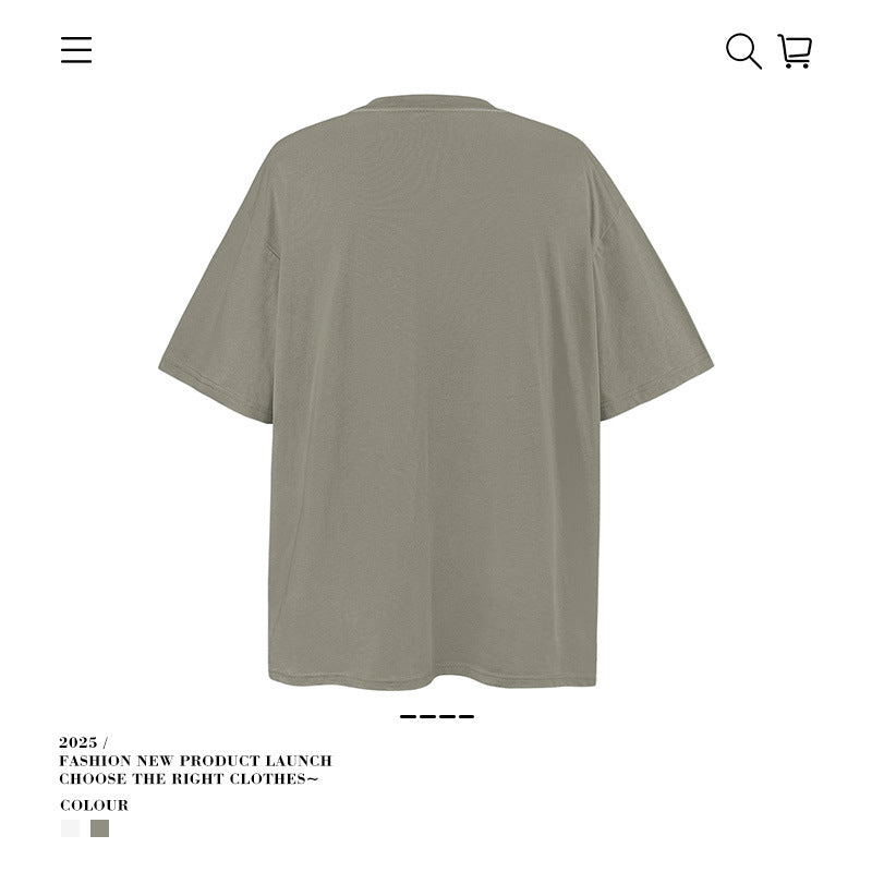 American vintage street T-shirt vintage cotton summer boys loose