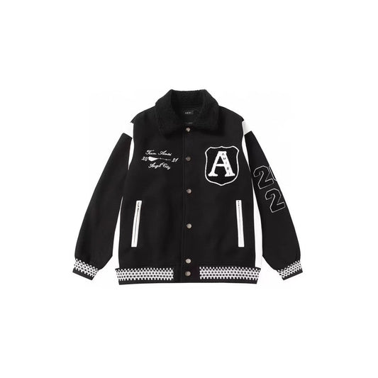 Amiri Jacket AMI Embroidered Casual Long Sleeve Baseball Uniform for Men and Women