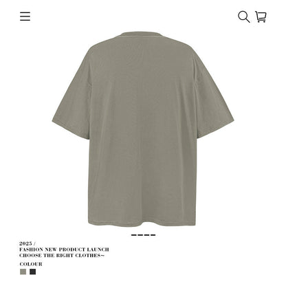 American vintage street T-shirt pure cotton retro men's and women's summer loose