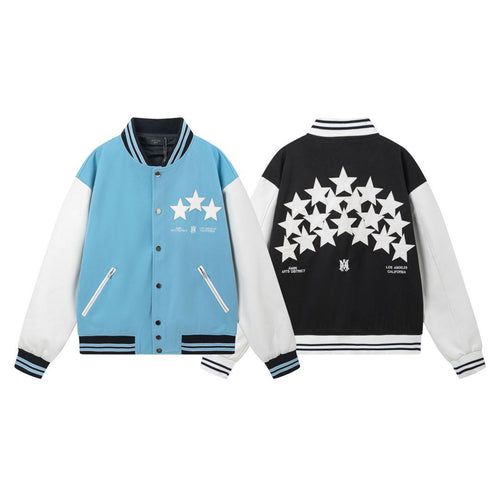 Amiri Jacket AMI Pattern Lapel Baseball Jacket for Men and Women
