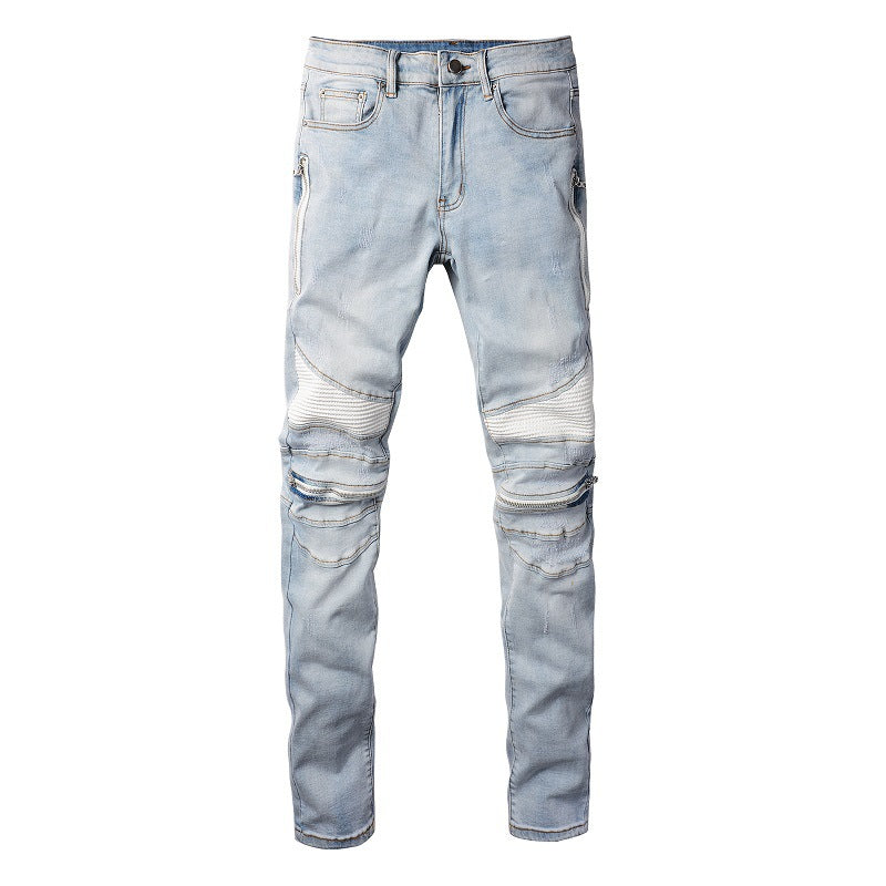 Amiri Jeans Vintage Slim-Fit Zipper Decoration #6630
