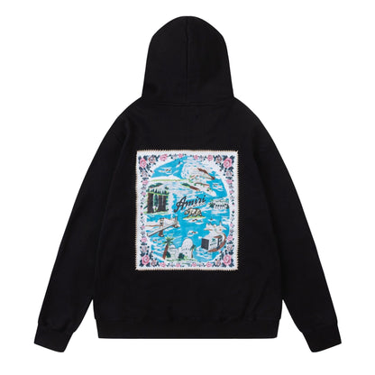 Amiri Hoodie AMI Embroidered Alphabet Personalized Logo Printed Hooded Sweater