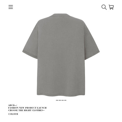 American vintage street T-shirt pure cotton men's and women's summer loose