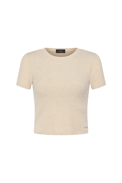 Sporty Rib Bra Tee | Heather Oat