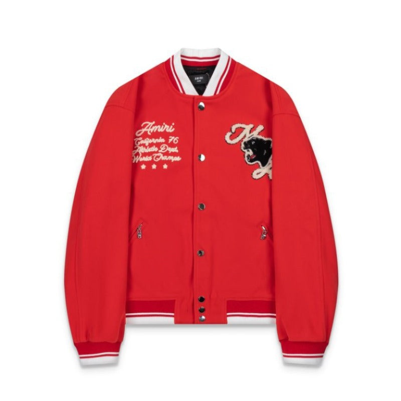 Amiri Jacket Spring and Autumn Leopard Head Jacket Men's and Women's