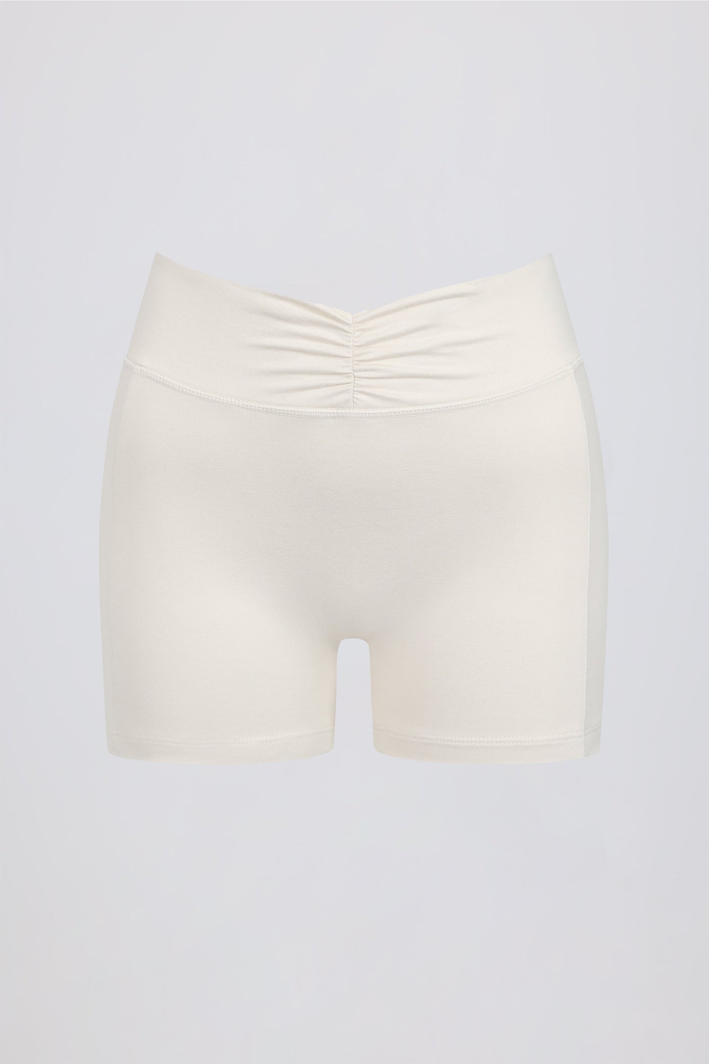 Ruched Mini Shorts in Vanilla